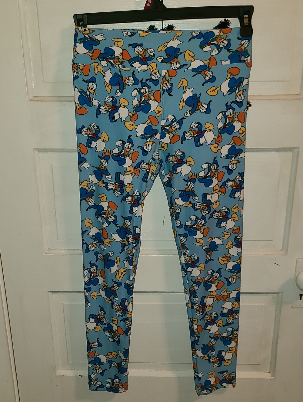 LuLaRoe Light Blue Donald Duck Print Leggings
